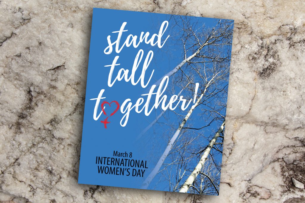 International Women's Day Stand Tall Together poster